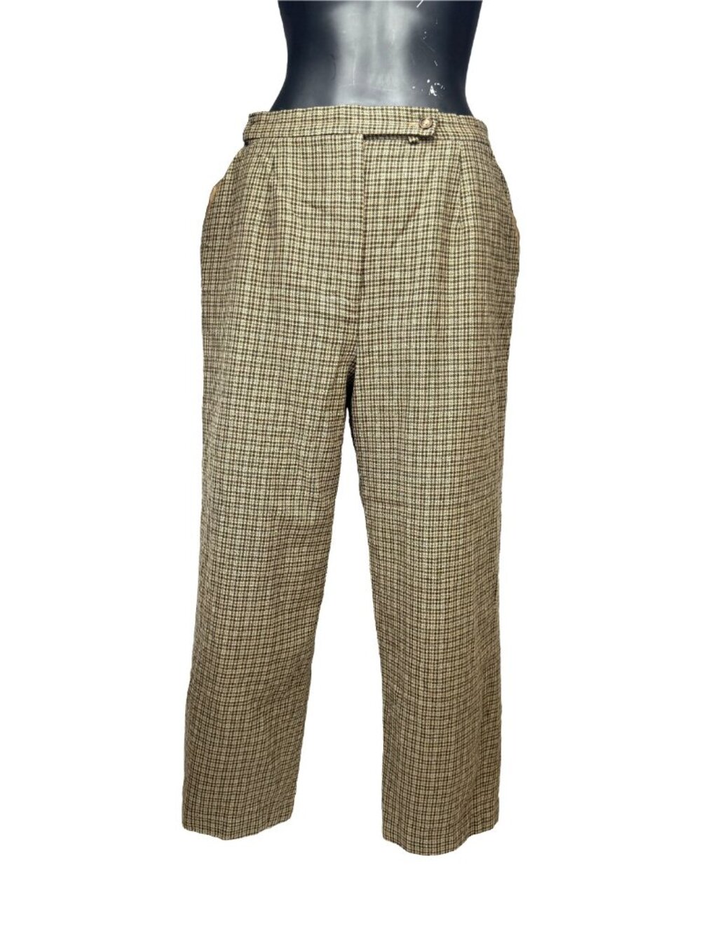 PENDLETON‎ Glen Plaid Wool Trousers High Waist Wide Leg Size 14